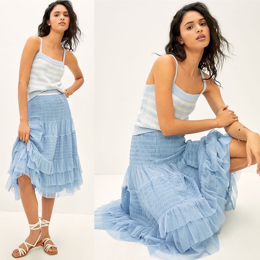 COPY - Anthropologie Maeve Tulle Midi Skirt